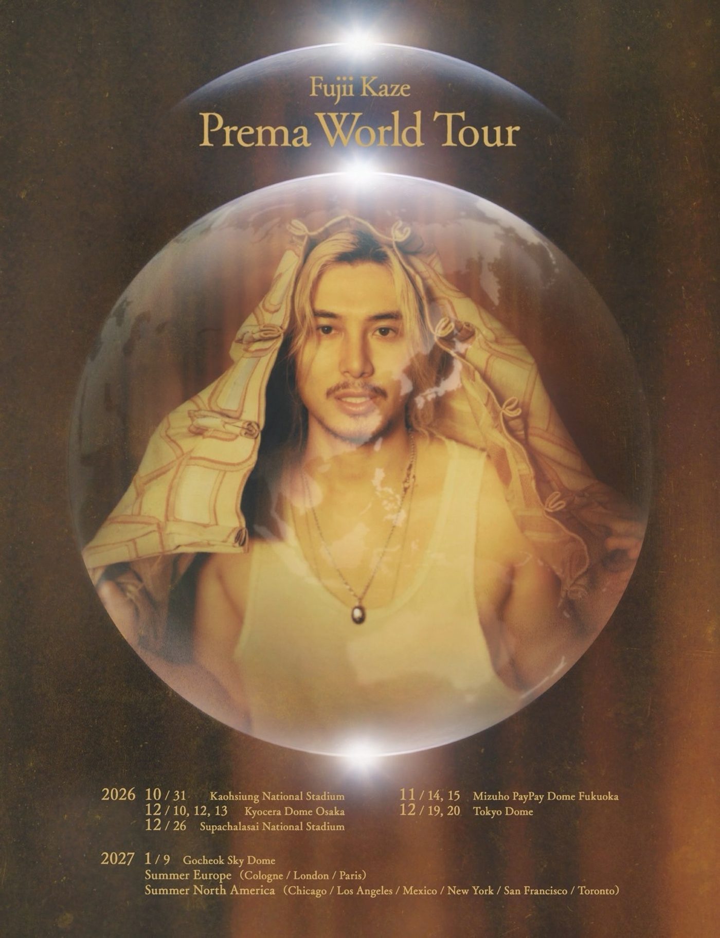 Fujii Kaze Prema World Tour のツアーポスター